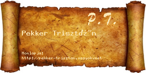 Pekker Trisztán névjegykártya